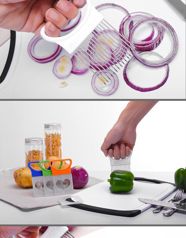 Stainless steel onion needle (loose meat needle fork fruit and vegetable hand slicer)
