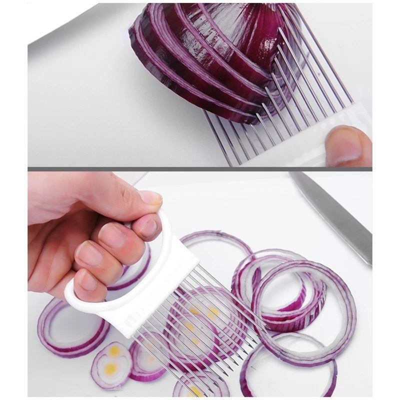 Stainless steel onion needle (loose meat needle fork fruit and vegetable hand slicer)
