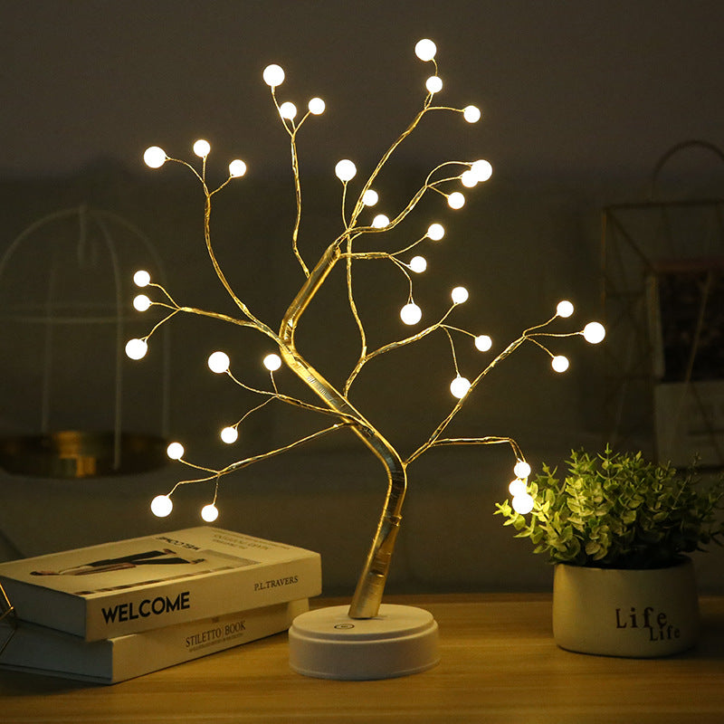 Simulation LED tree light copper wire light battery USB starry night light table lamp Christmas tree branch light booth lantern