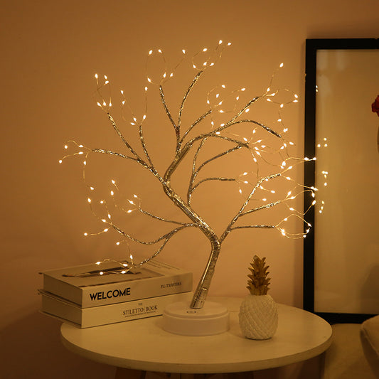 Simulation LED tree light copper wire light battery USB starry night light table lamp Christmas tree branch light booth lantern