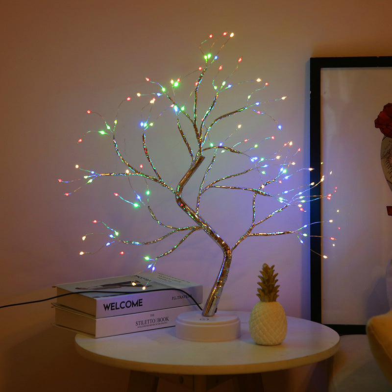 Simulation LED tree light copper wire light battery USB starry night light table lamp Christmas tree branch light booth lantern